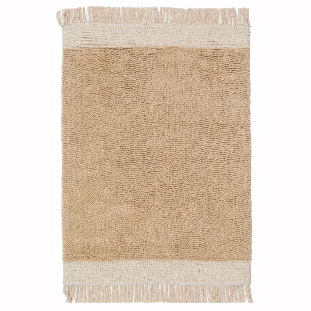 Teppich aus Wolle und Baumwolle in Naturoptik 200 x 290 cm -