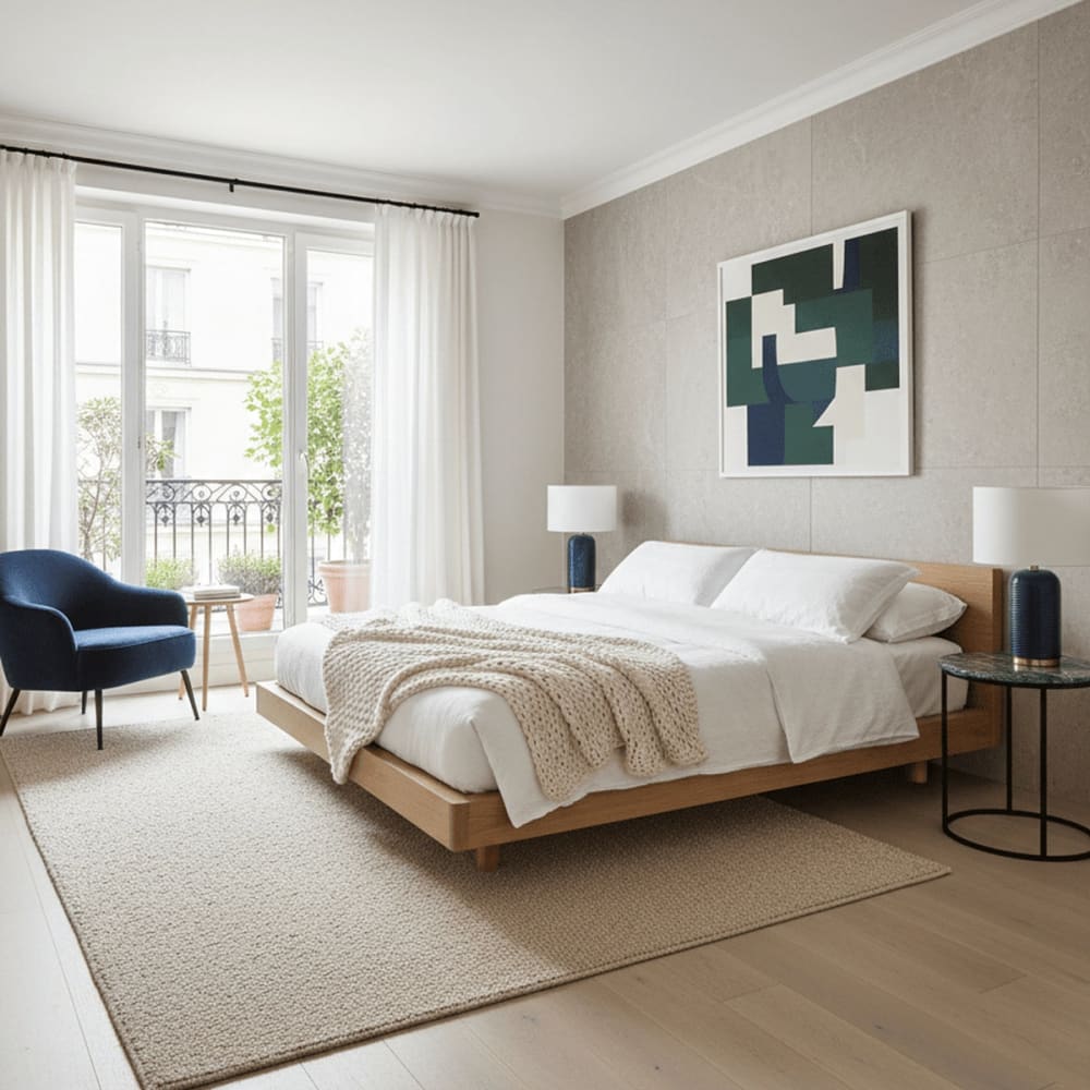 AFK Living Teppich in Uni-Optik mit Schlingenflor 80 x 150 cm style classic chic Beige Öko-Tex Zertifikat Pp - Polypropylen
