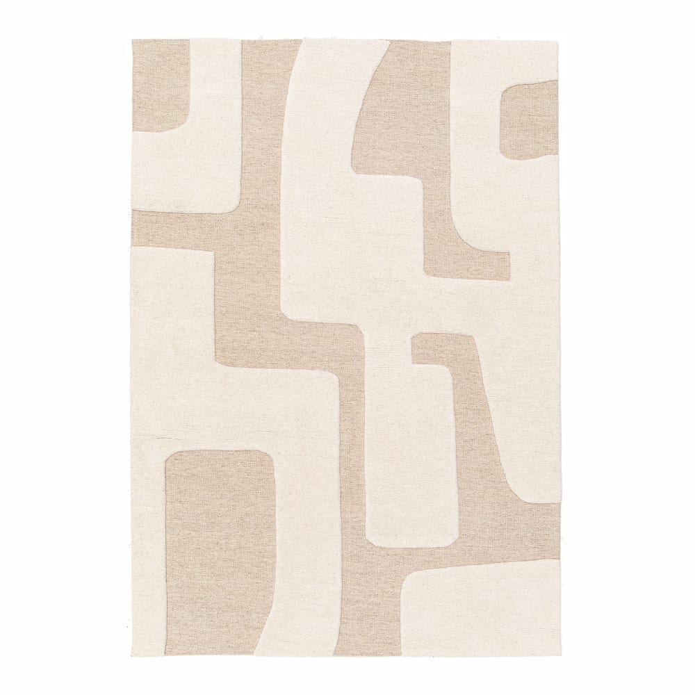 Tapis en laine à relief géométrique 200 x 290 cm