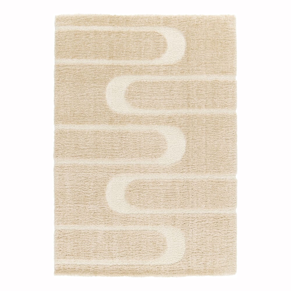 Tapis doux et épais en polyester recyclé effet relief 160 x 230 cm