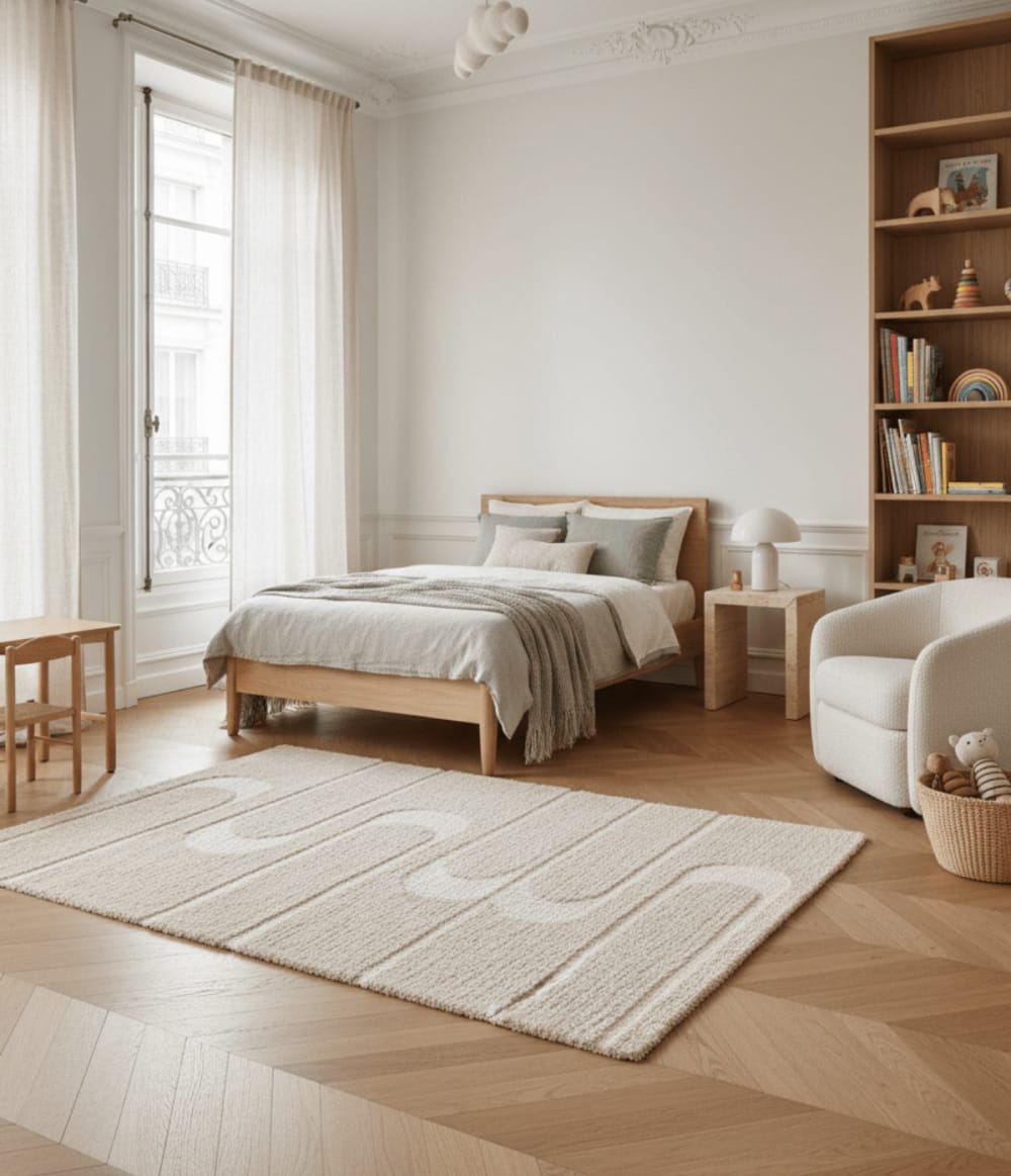Tapis doux et épais en polyester recyclé effet relief 160 x 230 cm — vue 4