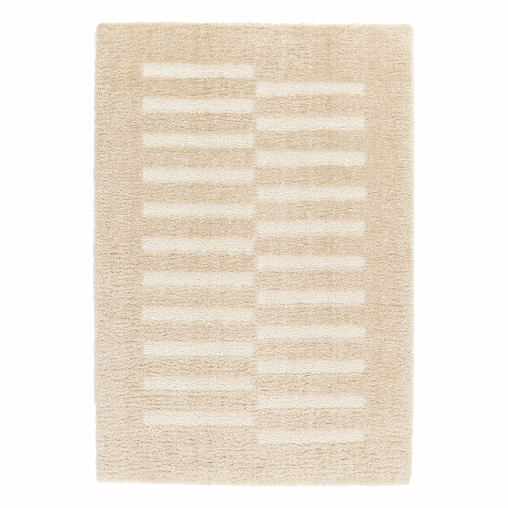 AFK Living Teppich, Weicher, dicker mit Reliefeffekt 160 x 230 cm style modern Beige Öko-Tex Zertifikat Pes - Polyester