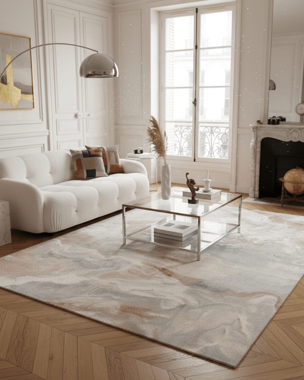 Abstrakter Teppich aus recycelten Fasern 200 x 290 cm - Maisons