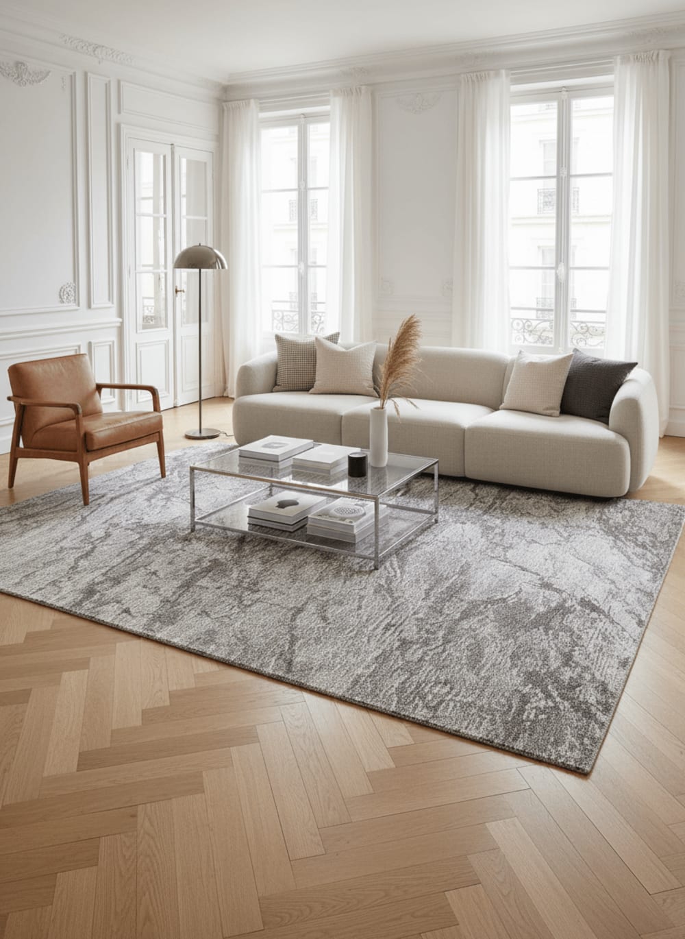 Tapis texturé aux tons naturels 160 x 230 cm — vue 3
