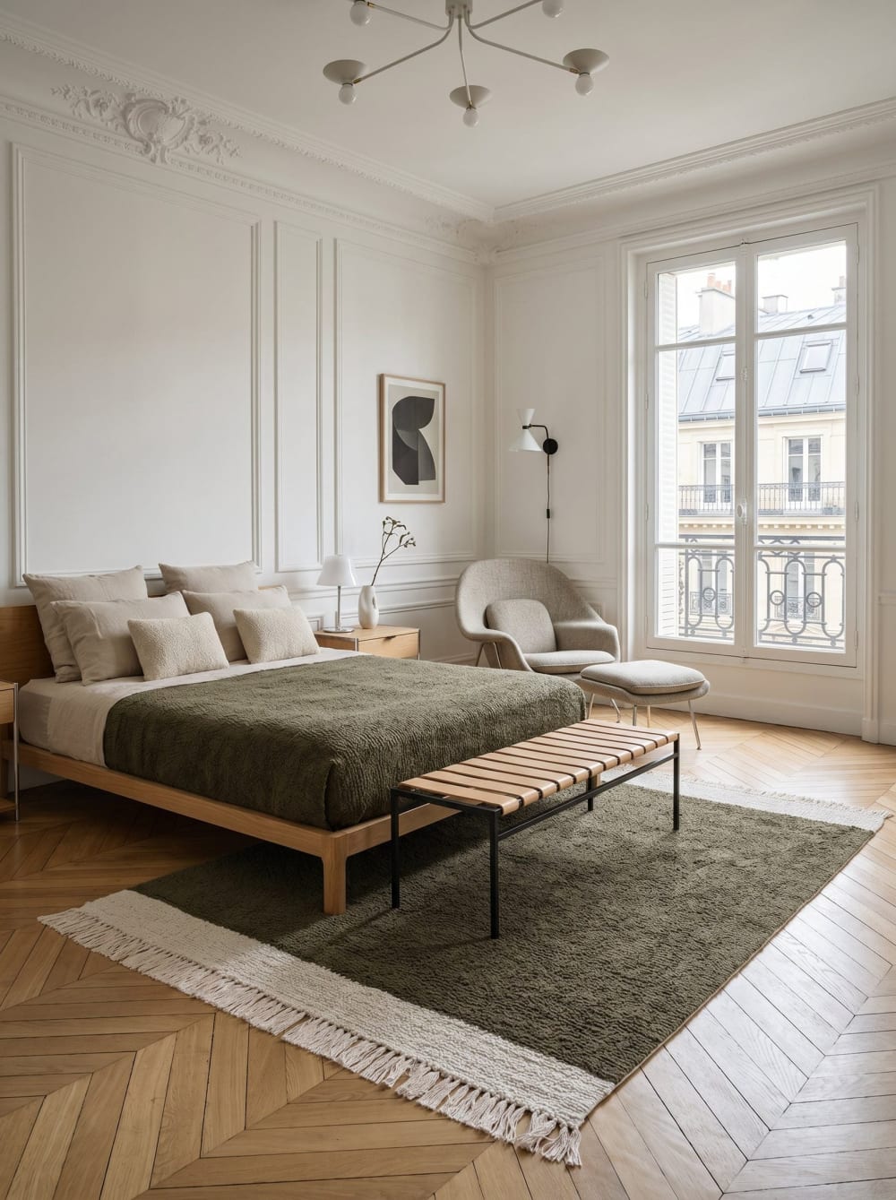 Tapis naturel en laine et coton 160 x 230 cm — vue 3