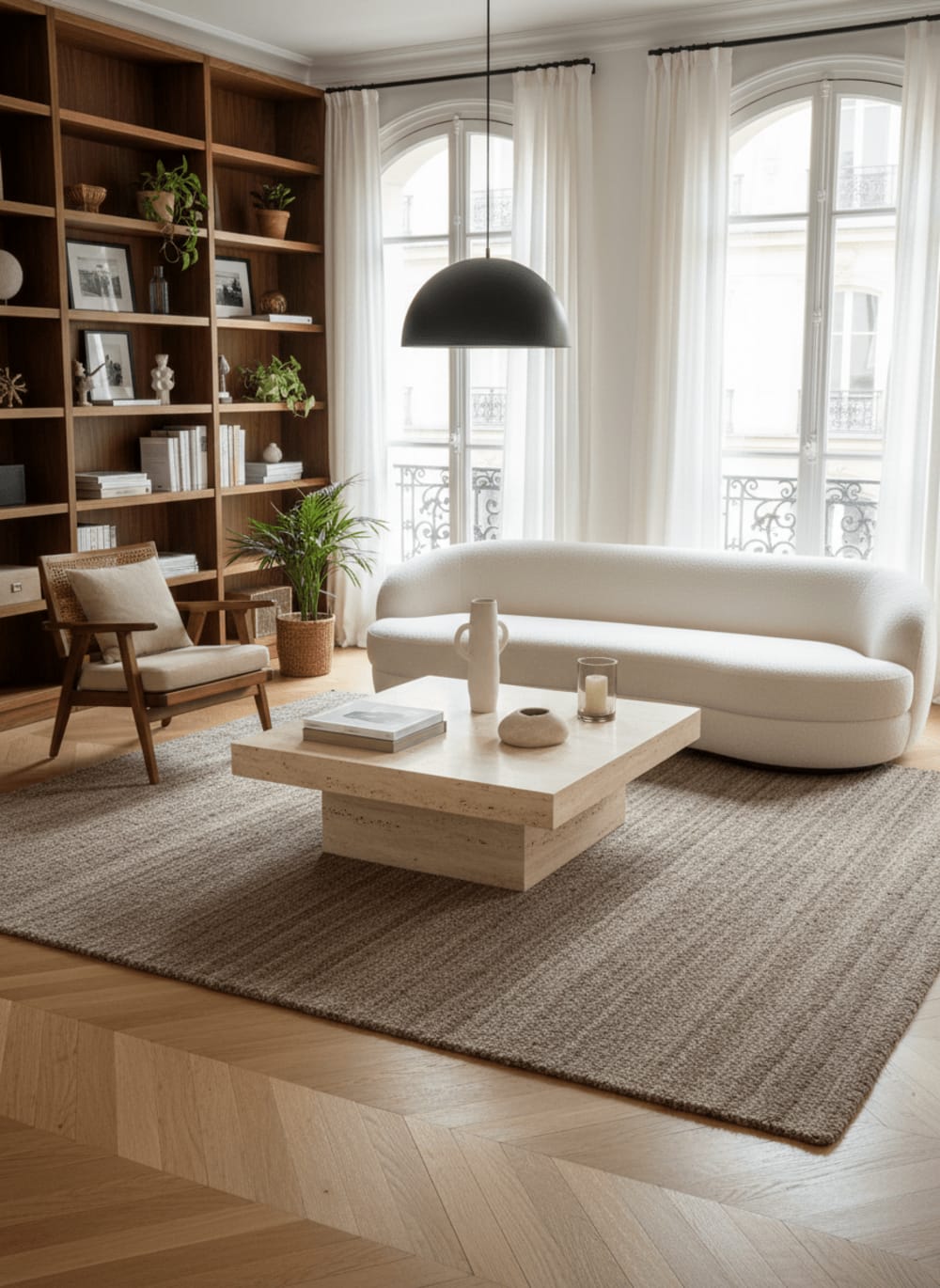 Tapis tissé main bouclé marron 160 x 230 cm — vue 3