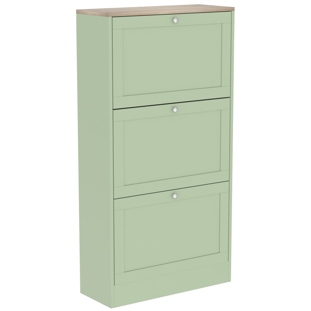 Armoire à chaussures 18 paires 3 tiroirs étagères réglables bois vert Armoire à chaussures 18 paires 3 tiroirs étagères réglables bois vert
