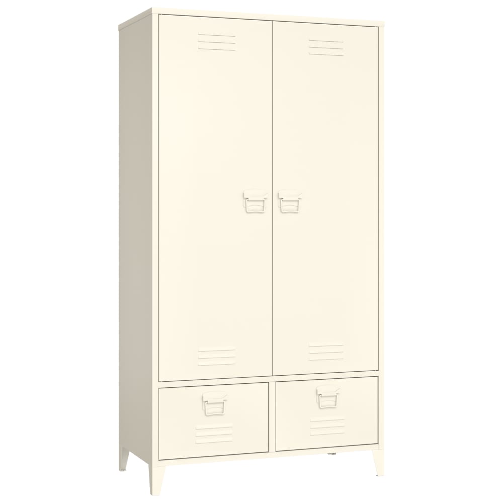 Armoire avec penderie en métal blanc 180cm Armoire avec penderie en métal blanc 180cm