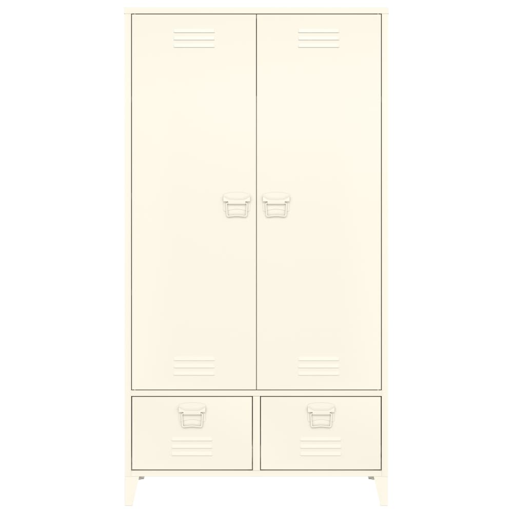 Armoire avec penderie en métal blanc 180cm