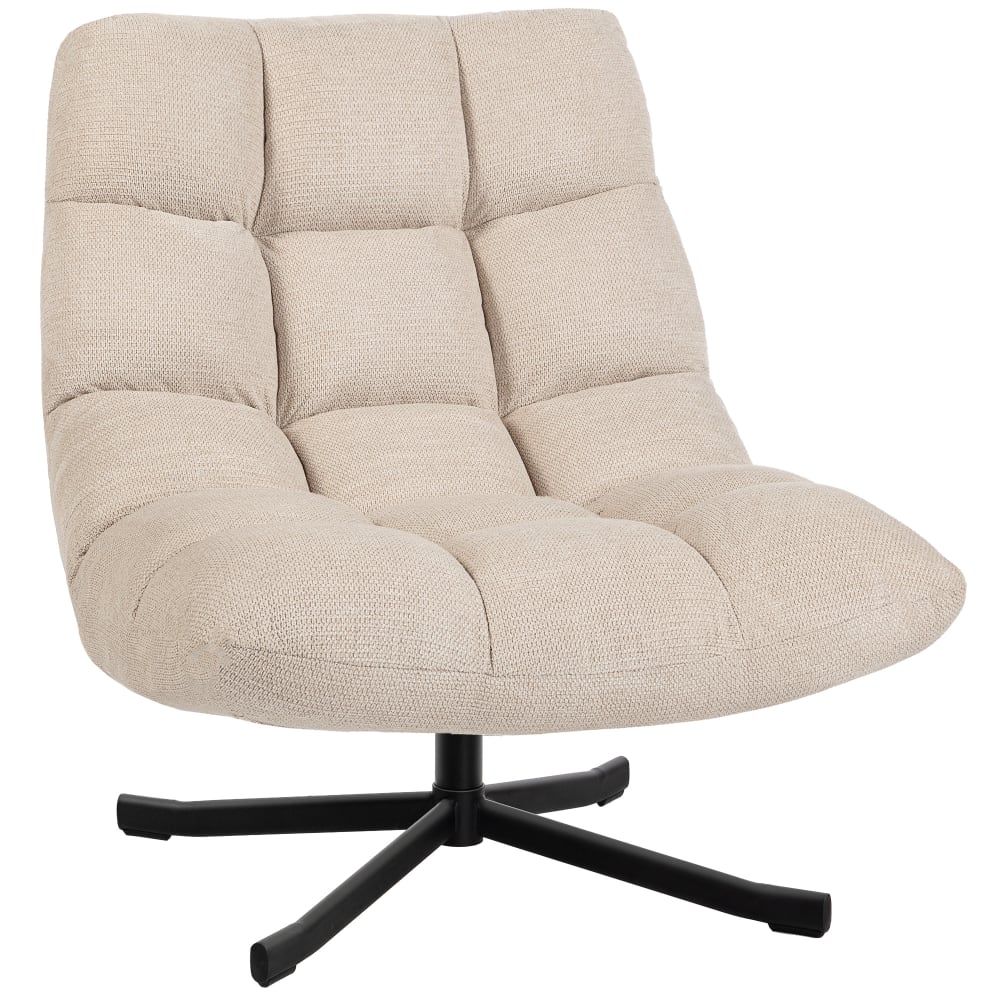 Fauteuil salon sans accoudoirs assise large tissu chenille crème Fauteuil salon sans accoudoirs assise large tissu chenille crème