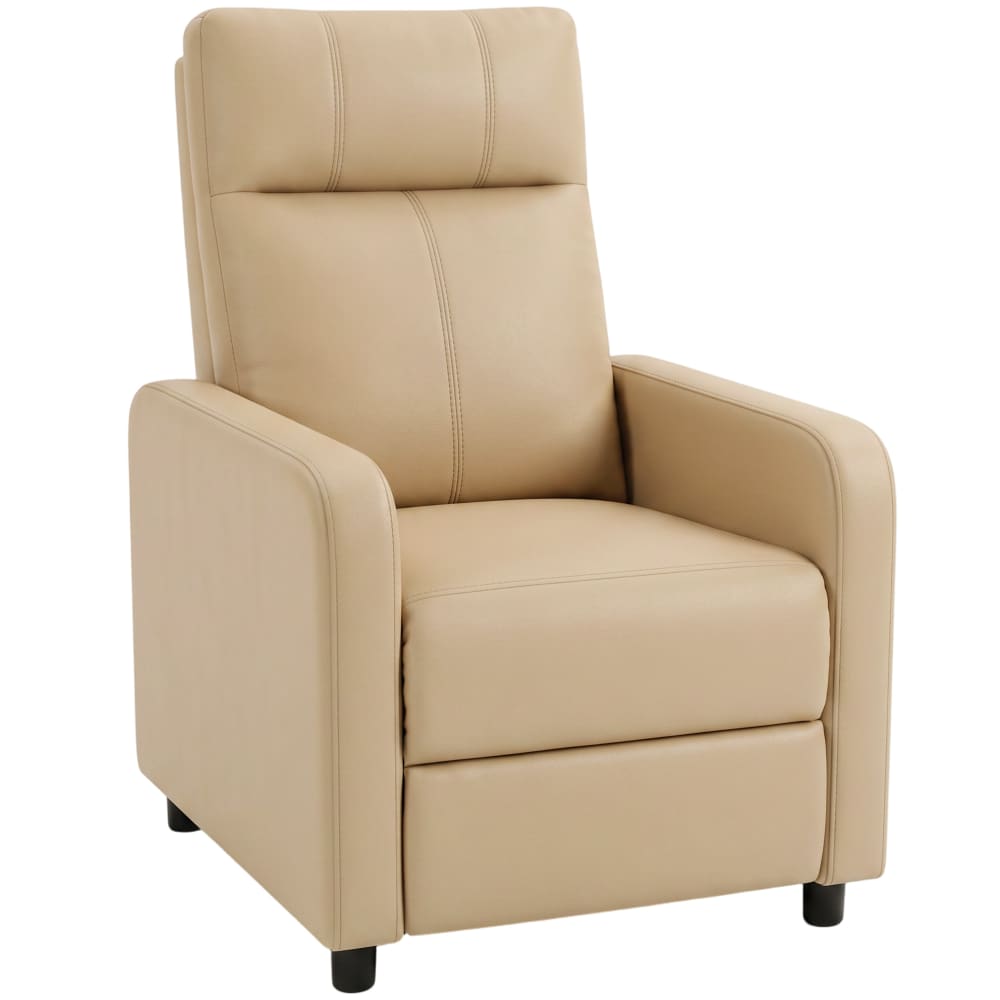 Fauteuil relax inclinable dossier réglable par poussée pu beige