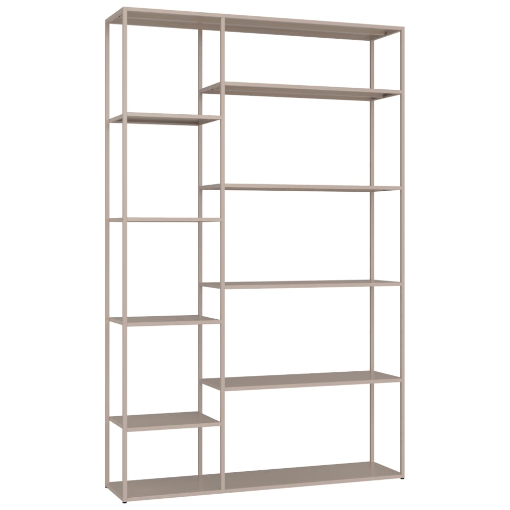 Bibliothèque 9 étagères métal taupe Bibliothèque 9 étagères métal taupe