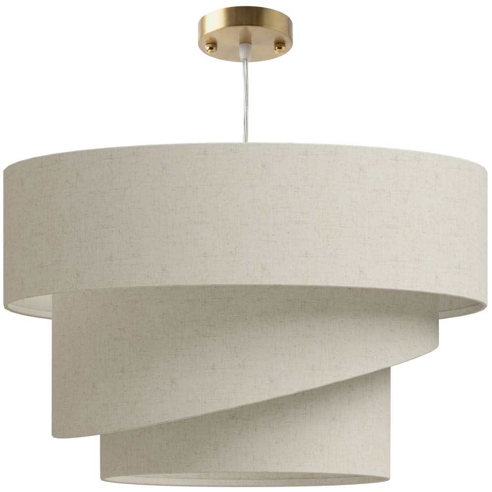 Suspension luminaire 3 abat-jour câble réglable 120 cm polyester beige Suspension luminaire 3 abat-jour câble réglable 120 cm polyester beige