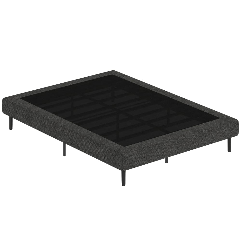 Sommier tapissier 140x190 cm housse en chenille gris
