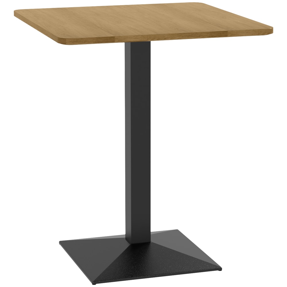 Table à manger carrée pour 2 personnes piétement en acier marron foncé