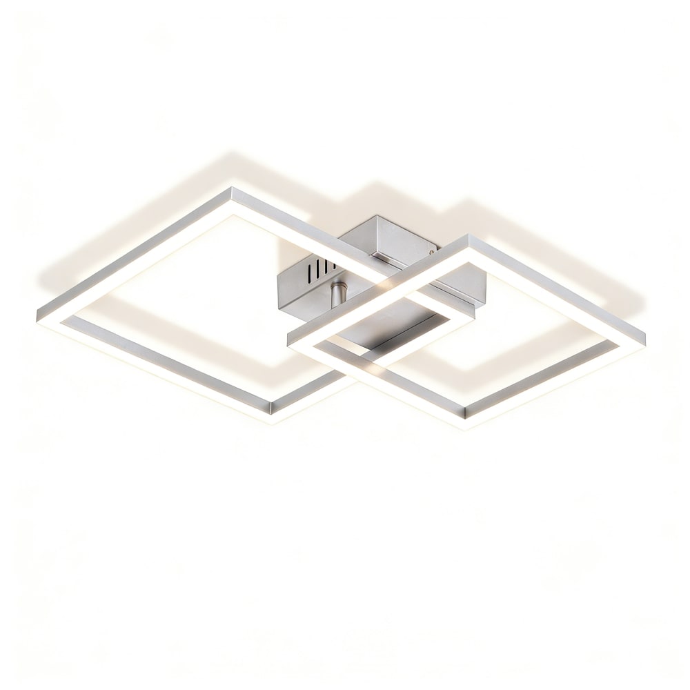Plafonnier en plastique argenté 34.5x34.5x6.7cm led 4000k 20w