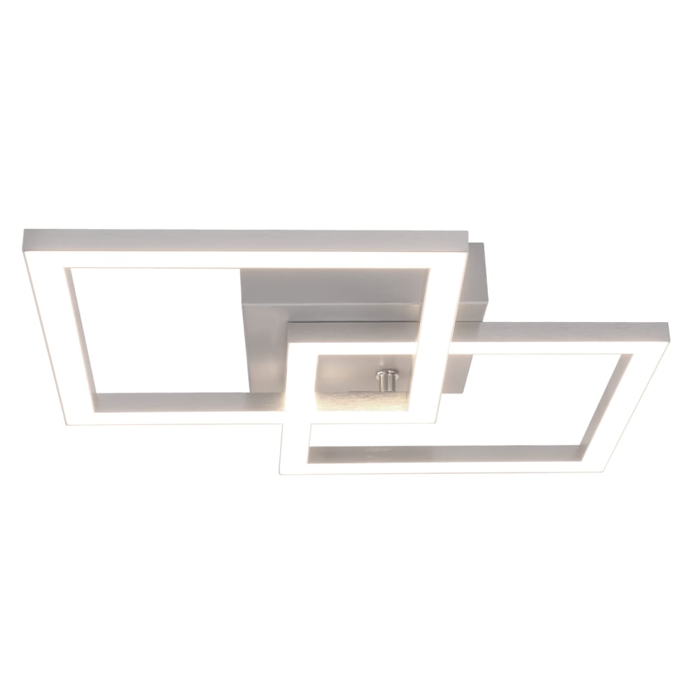 Plafonnier en aluminium argenté 29.5x6x47cm led 4000k 24w