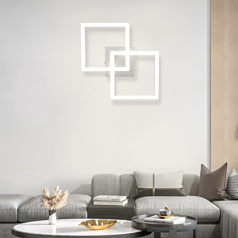 Plafonnier en aluminium argenté 29.5x6x47cm led 4000k 24w — vue 4
