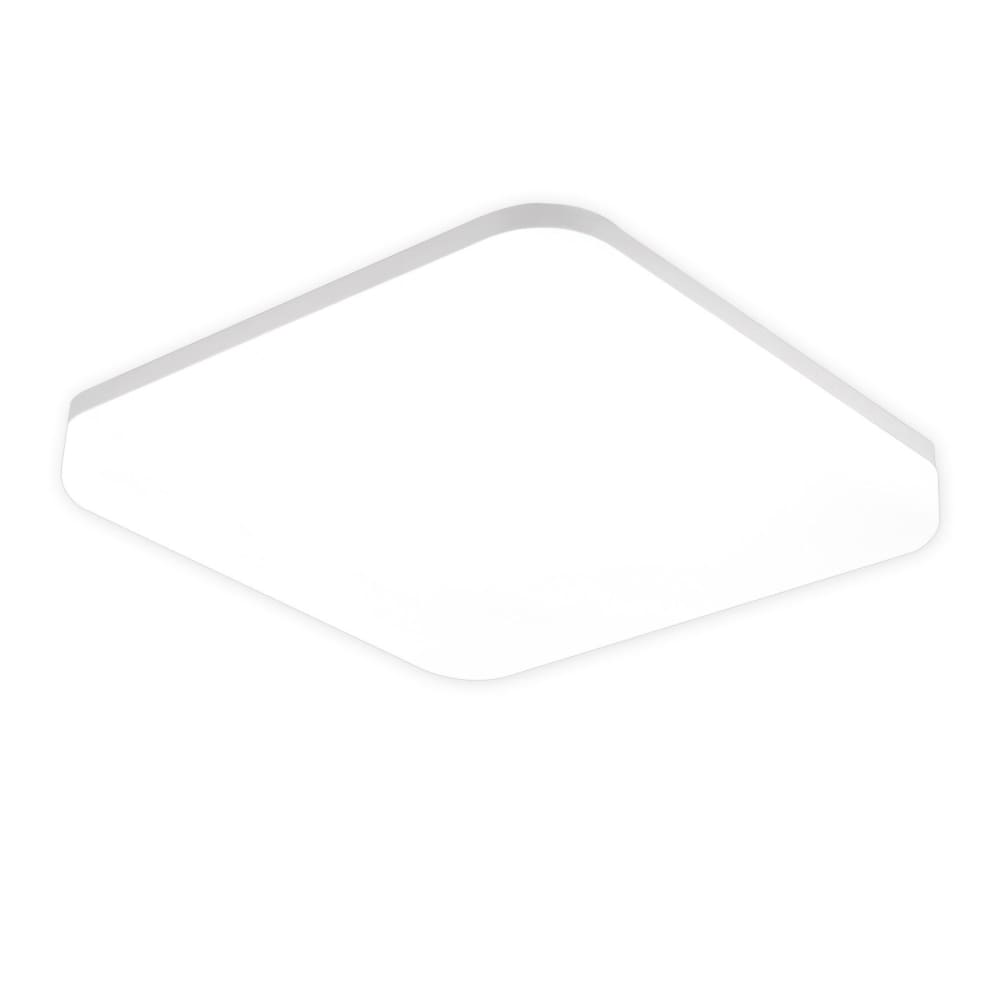 Plafonnier en pvc blanc 22x22x4.8cm led 5000k 18w