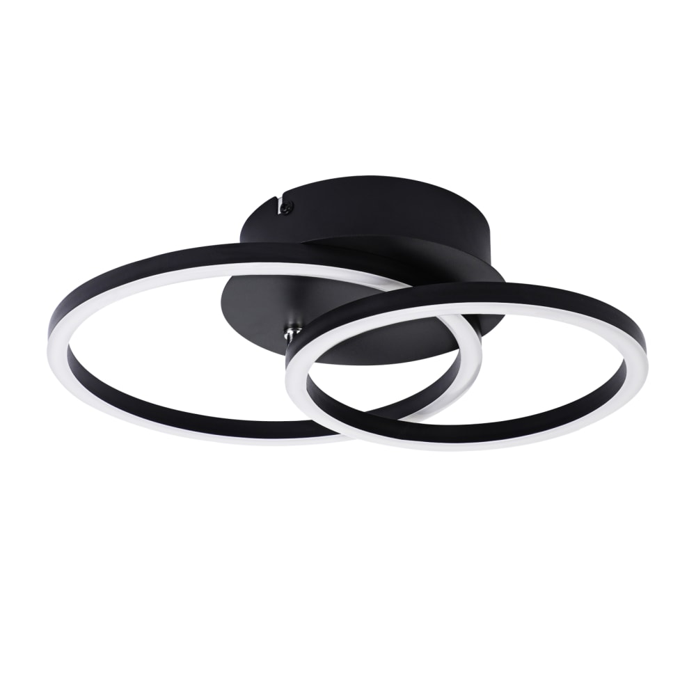 Plafonnier en fer aluminium noir 34.4x25x7.4cm led 3000k 24w