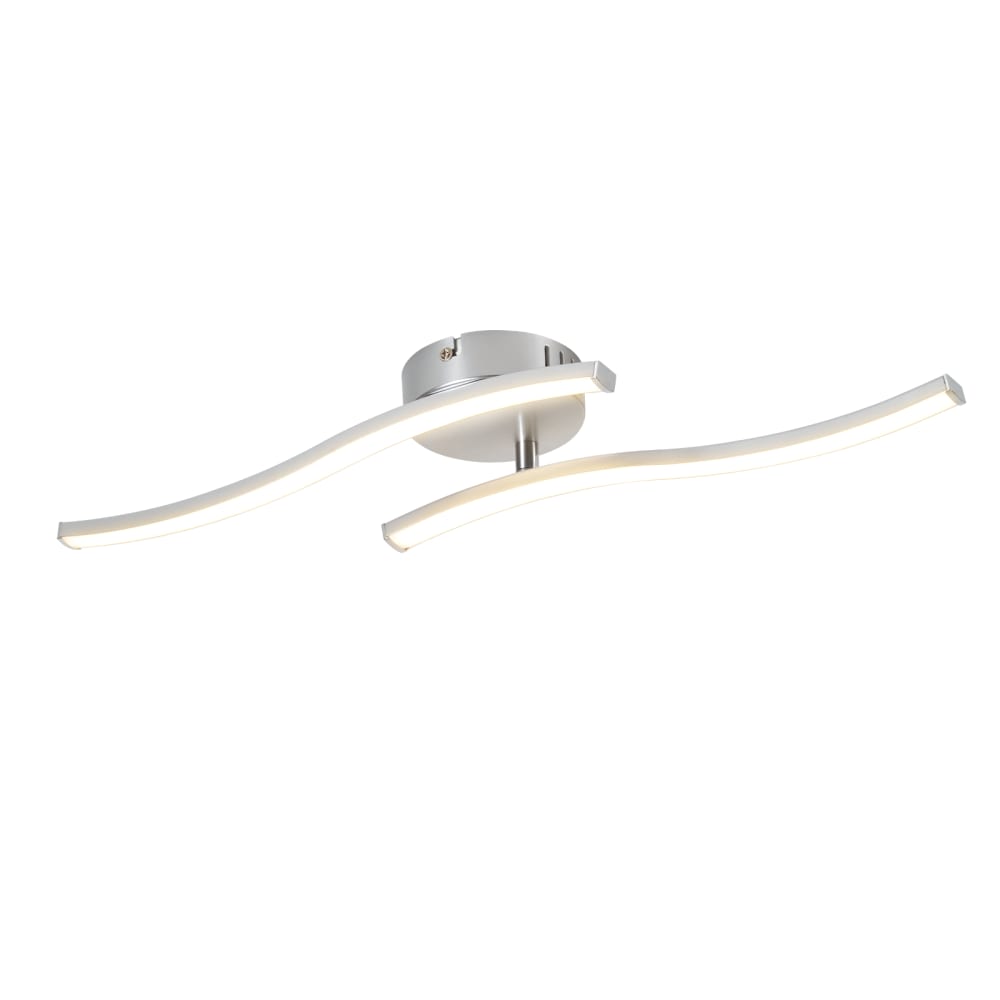 Plafonnier en plastique argenté 51.5x10x7.3cm led 3000k 12w