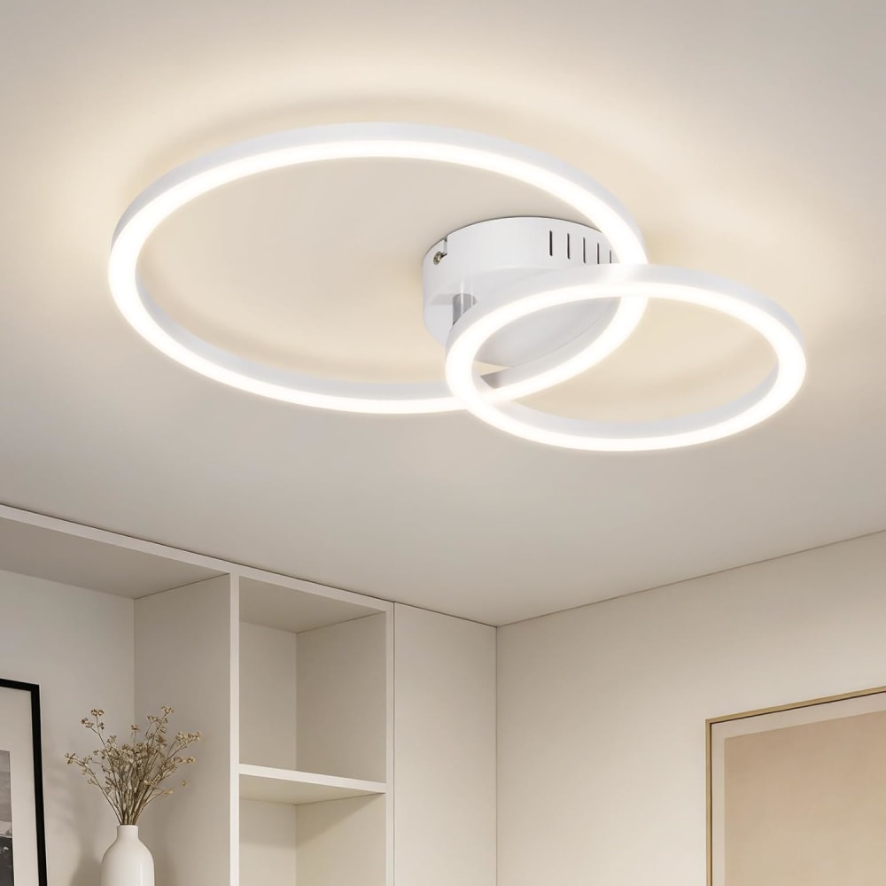 Plafonnier en plastique blanc 40.5x30x6.7cm led 4000k 23w — vue 3