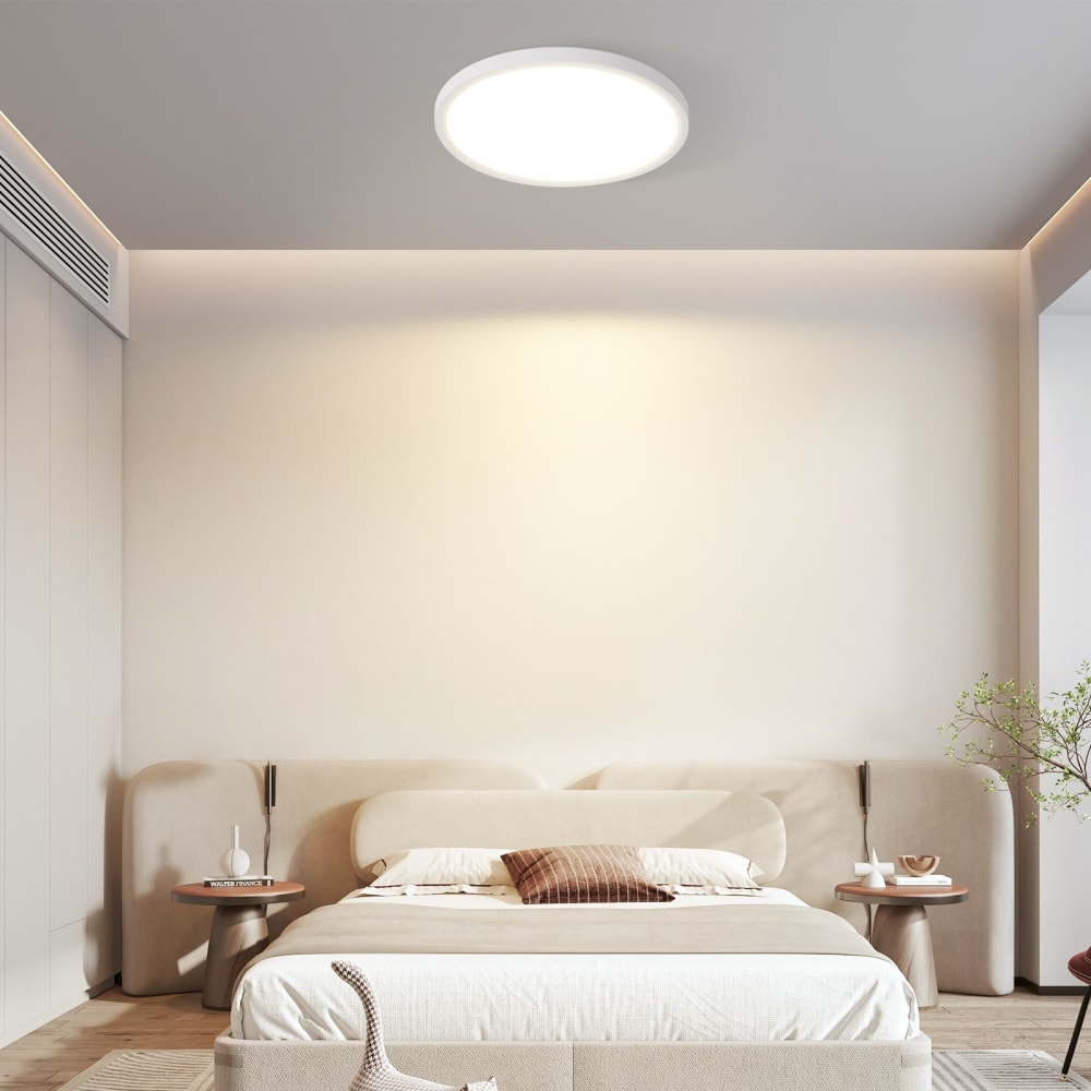 Plafonnier en plastique blanc 18x18x2.6cm led intensité variable 15w — vue 4