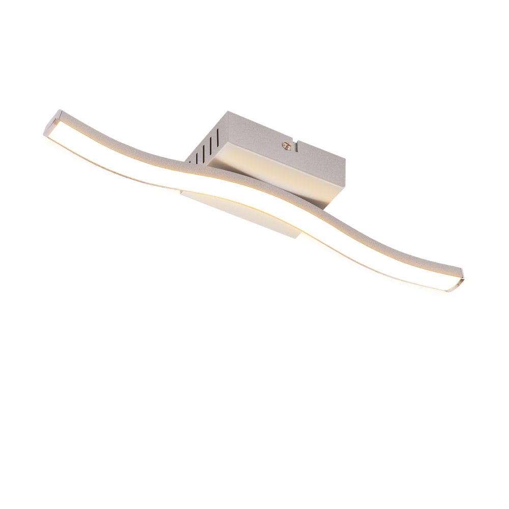 Plafonnier en plastique argenté 34.5x7x5.5cm led 3000k 6w