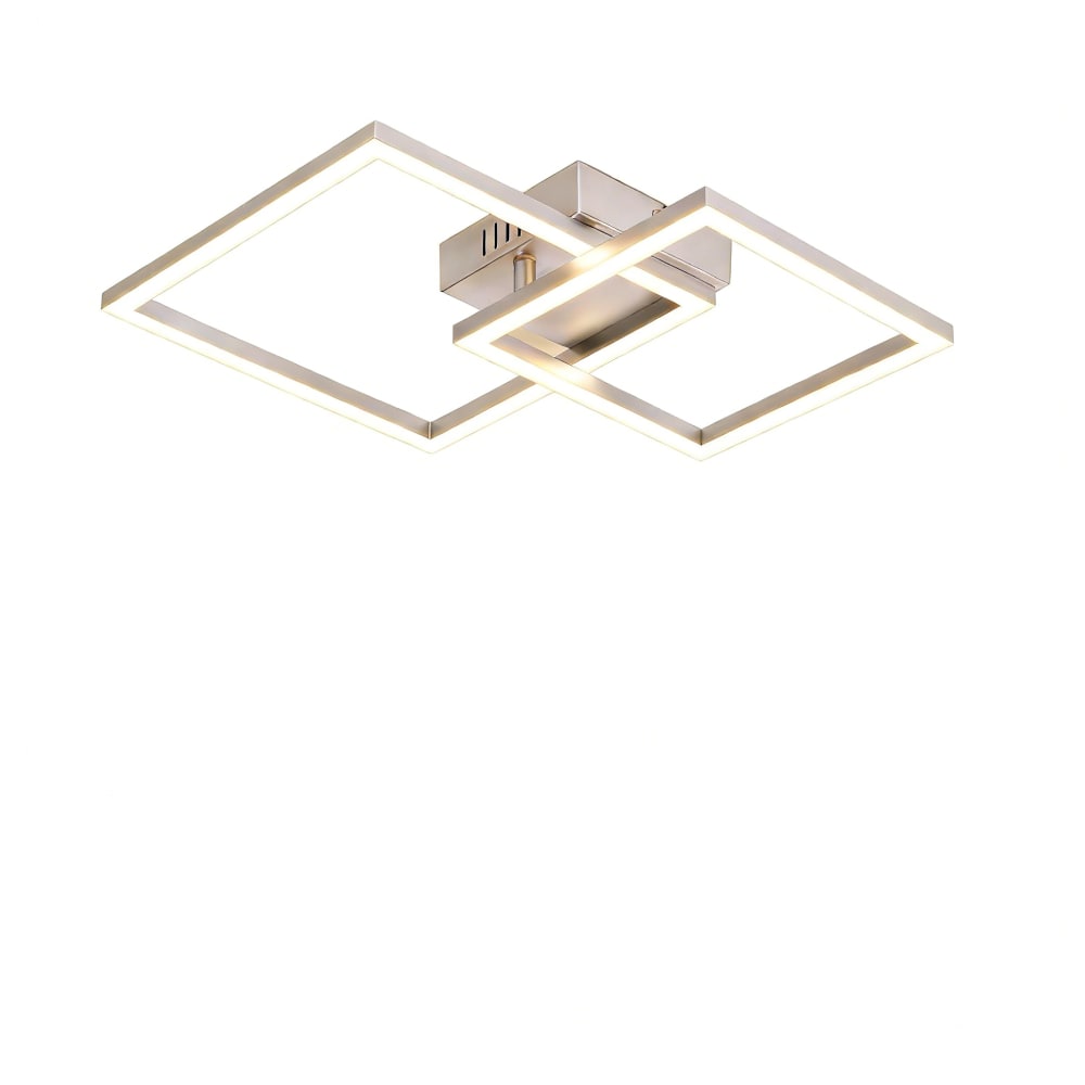 Plafonnier en plastique argenté 34.5x34.5x6.7cm led 3000k 20w