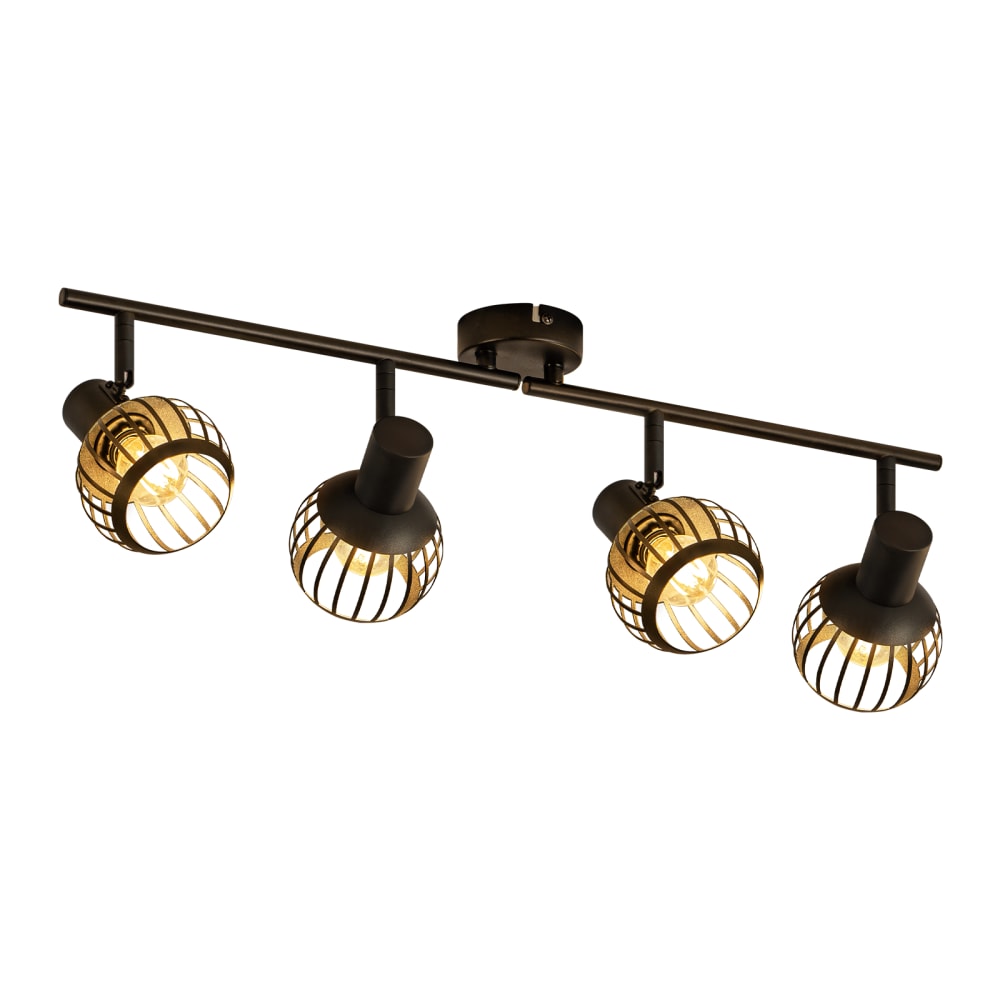 Spot de plafond en fer noir 65x14.2x17cm e14