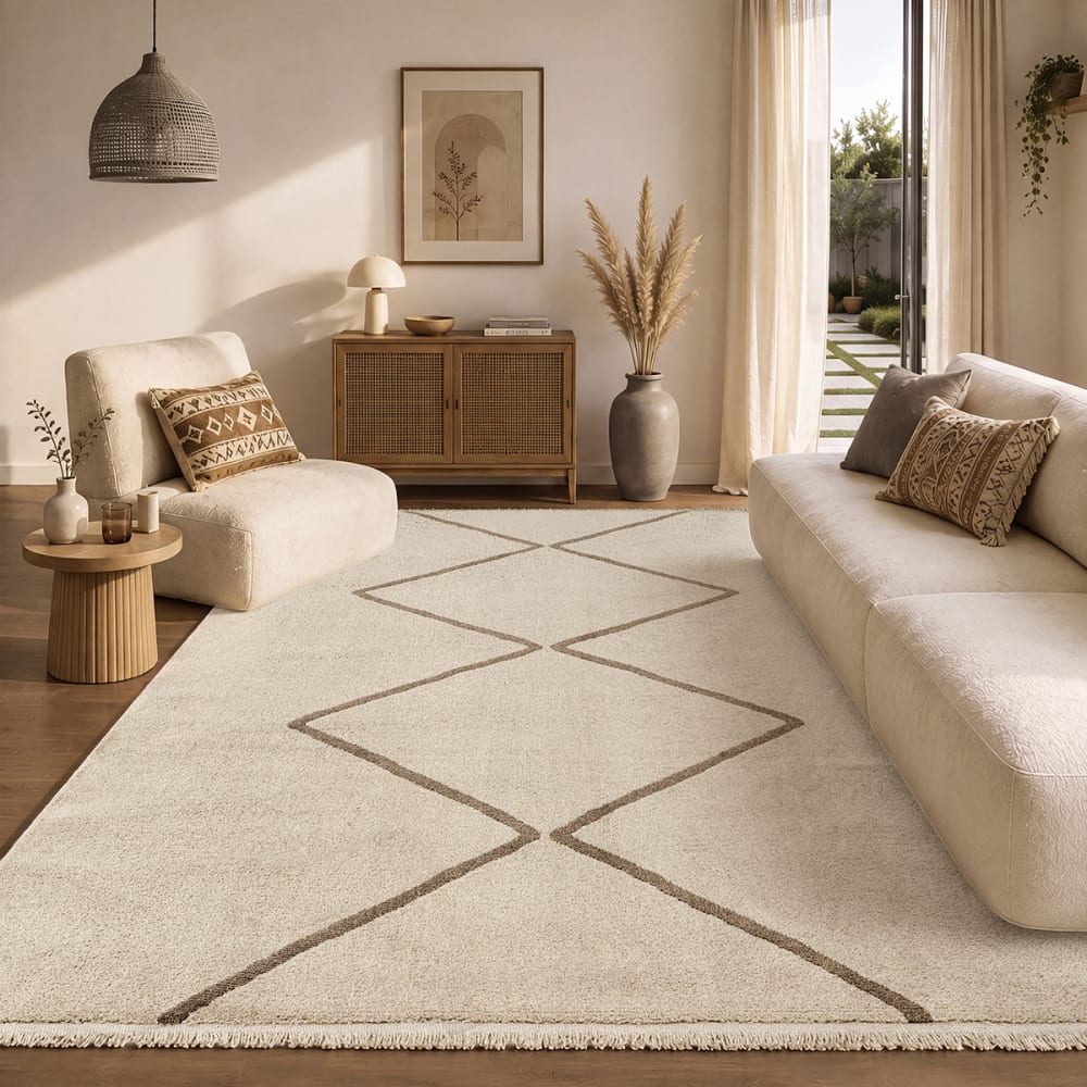 Tapis poils courts style berbère, beige, 200 x 290 cm — vue 3