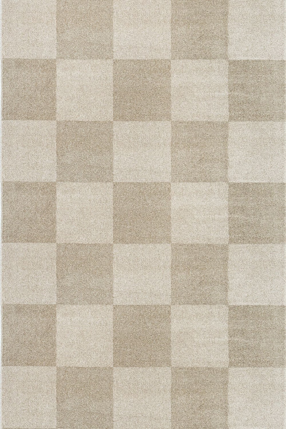 Tapis poils courts carreaux, beige, 160 x 230 cm