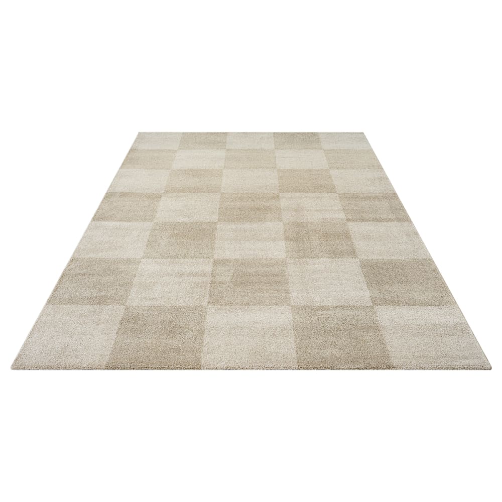 Tapis poils courts carreaux, beige, 200 x 290 cm — vue 4