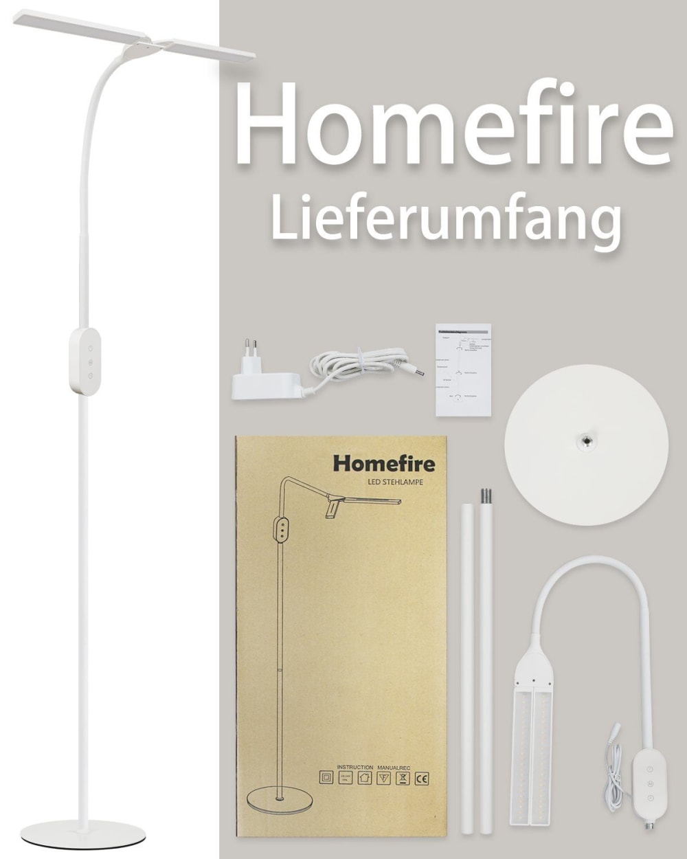 Stehlampe Eisen,Aluminium 44x22x158cm weiß - Maisons Du Monde