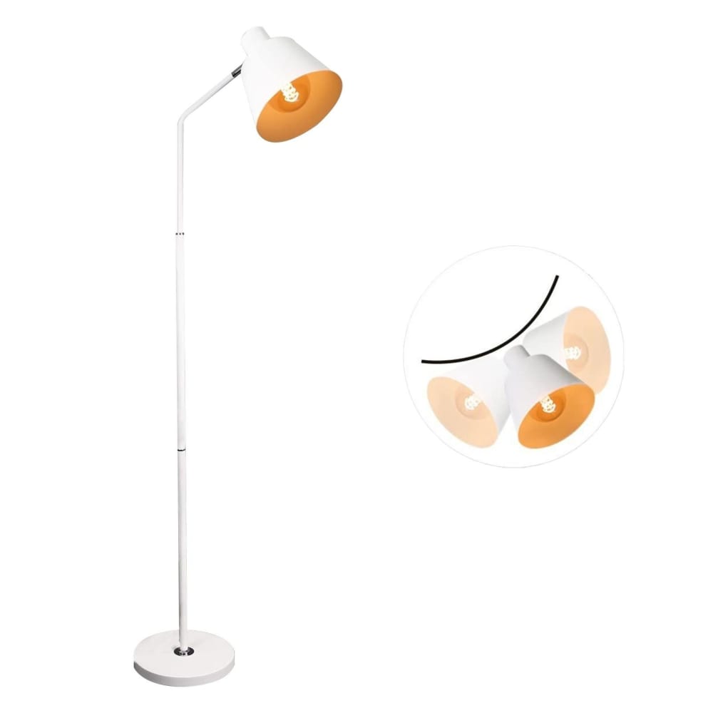 ZMH Stehlampe Eisen 49x25x166cm weiß E27 style modern - Stahl