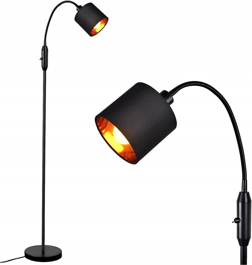 Lampadaire en fer noir 12x12x163cm e14