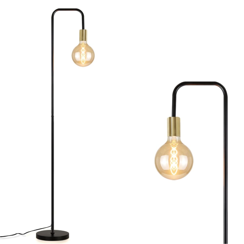 ZMH Stehlampe Eisen 28x22x157cm schwarz E27 style modern - Stahl