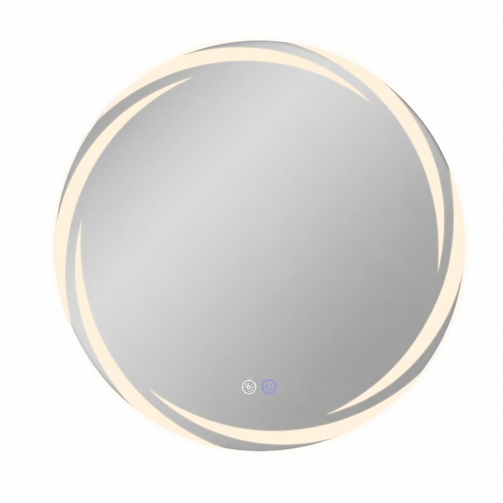 ZMH Badspiegel mit Beleuchtung glas 70x70cm silber 21W style modern - -