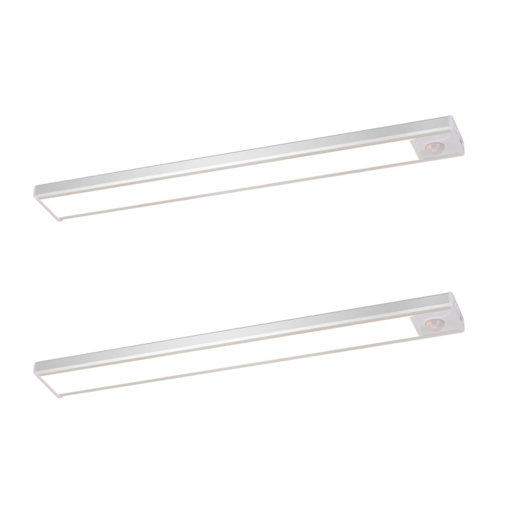 Applique murale en aluminium argenté 30x4x1cm lot de 2 led 2w