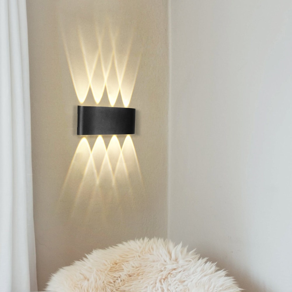Applique murale en aluminium noir 22x8x4.5cm led 3000k 7w — vue 4