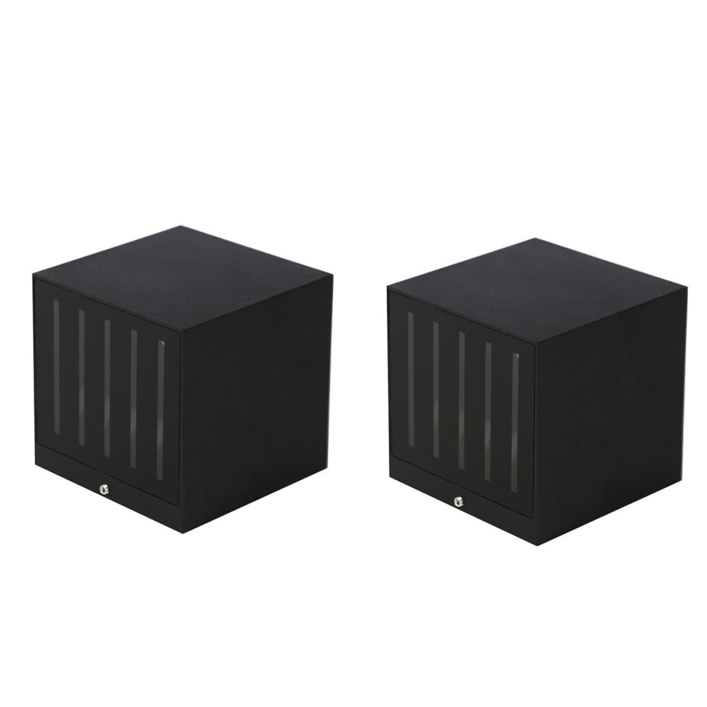 Applique murale en aluminium noir 10x10x10cm 6500k