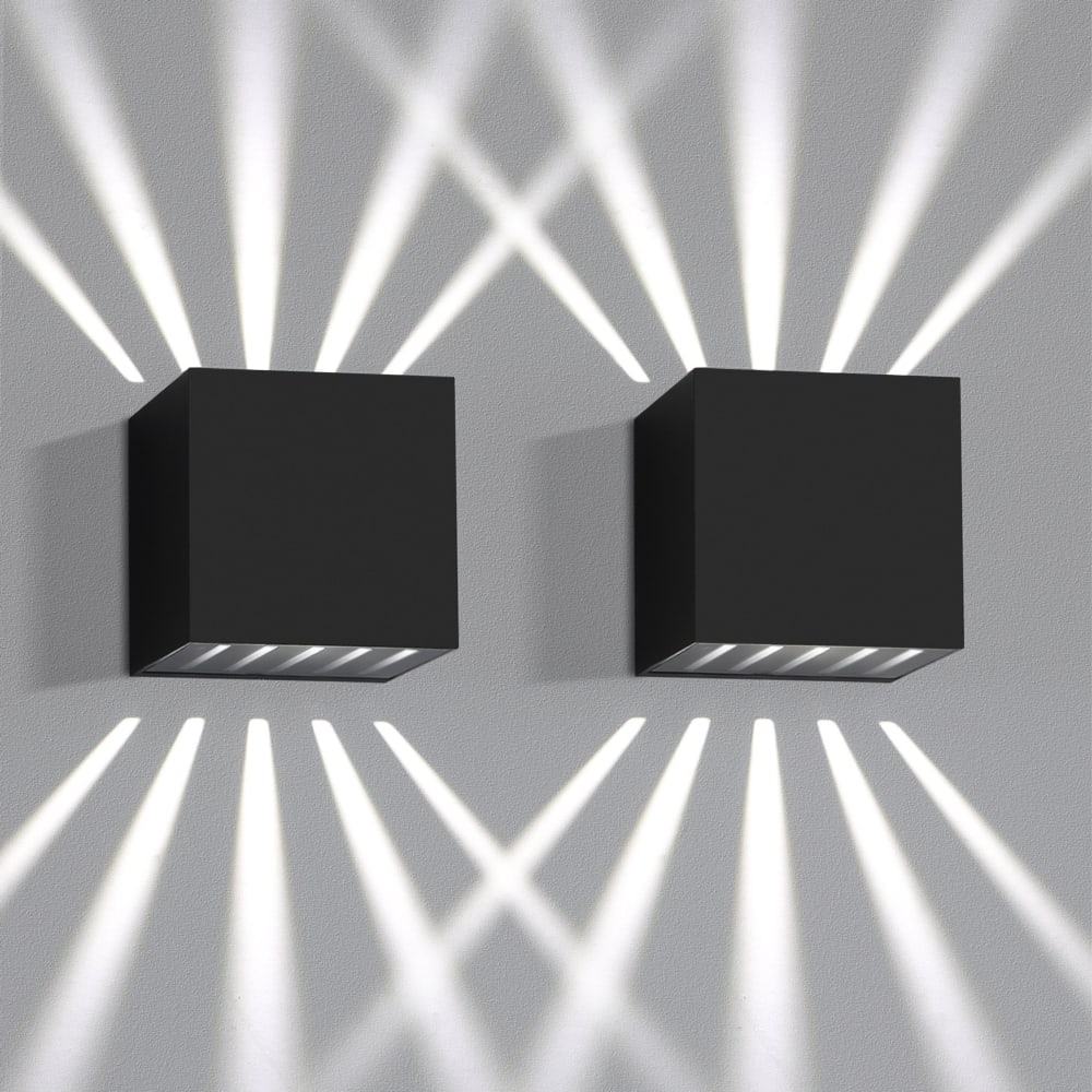 Wandleuchte Aluminium 10x10x10cm Schwarz 6500K - Maisons Du Monde