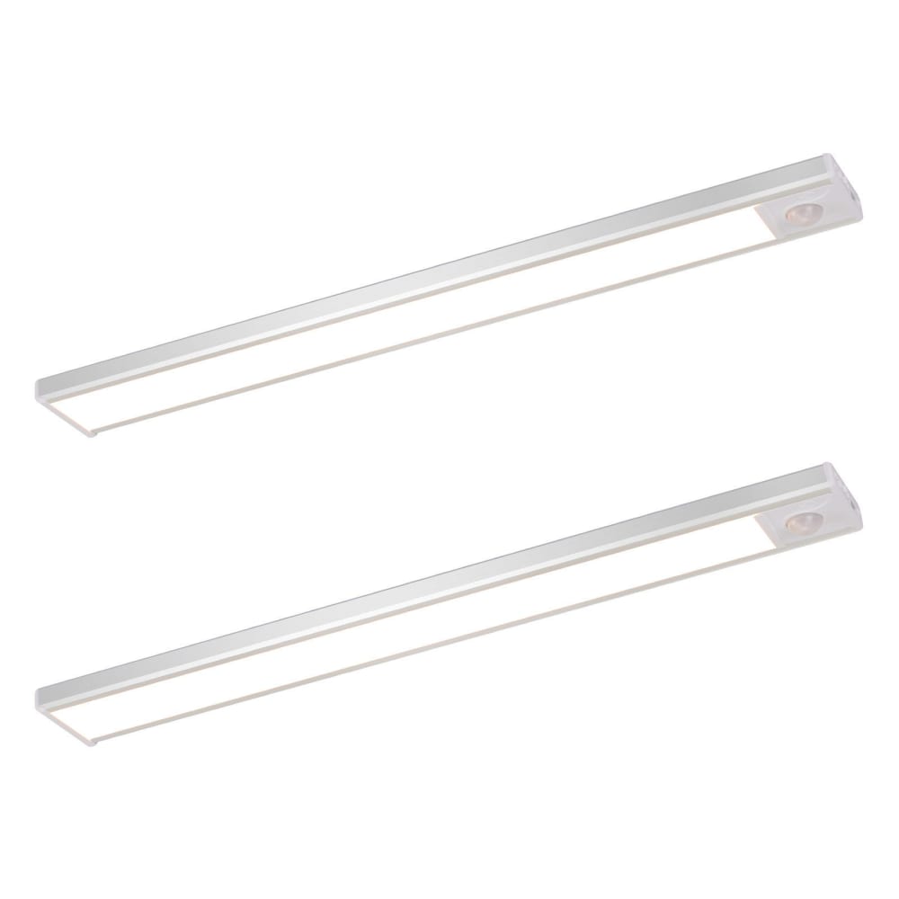 Applique murale en aluminium argenté 40x4x1cm lot de 2 led 3w