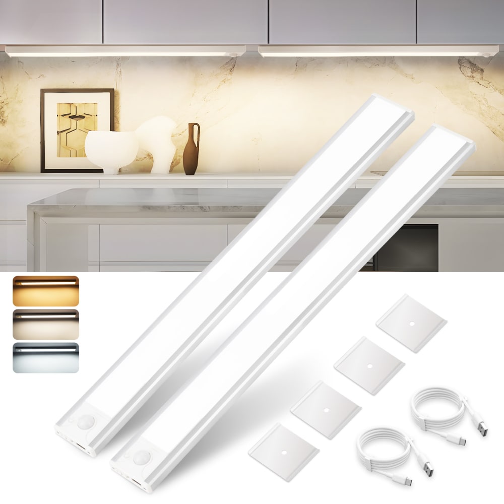 Applique murale en aluminium argenté 40x4x1cm lot de 2 led 3w — vue 3