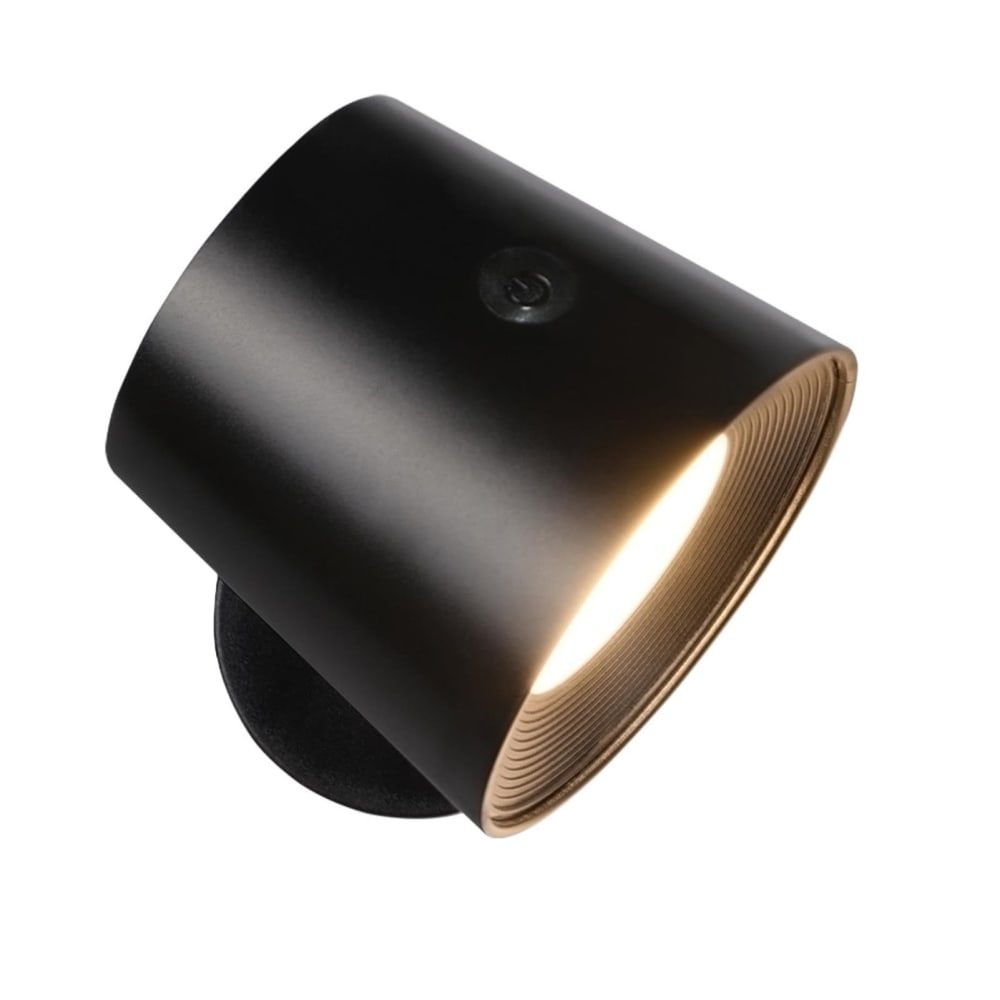 Applique murale en abs pc noir 11x8.5x7.5cm led 2w