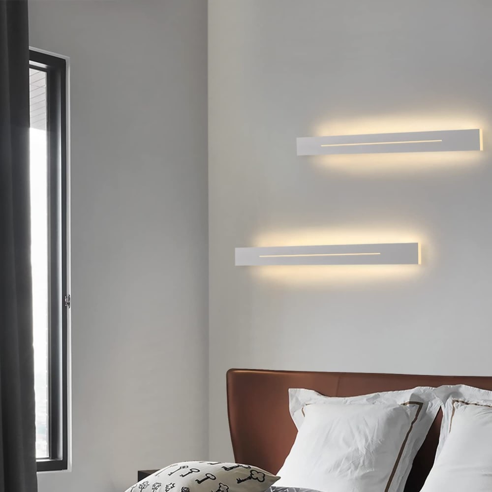 Applique murale en fer blanc 60x5x4cm led 3000k 20w — vue 4