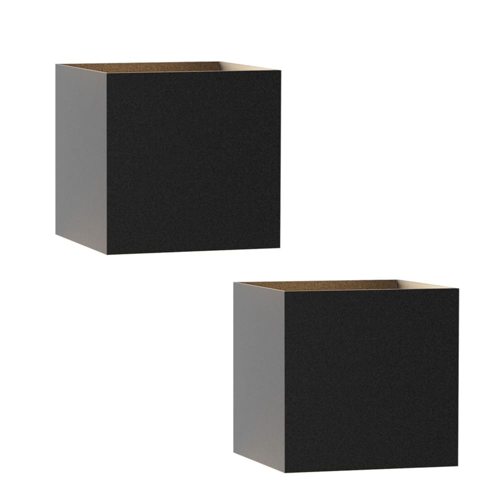 Applique murale en aluminium noir 10x10x10cm lot de 2 led 3000k 5w