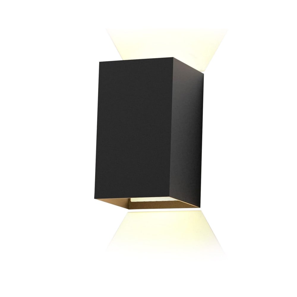 Applique murale en aluminium noir 10x10x20cm led 3000k 5w