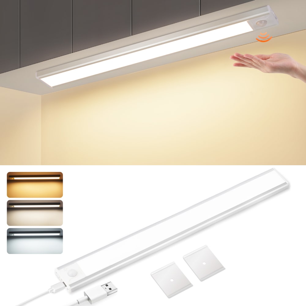 Applique murale en aluminium argenté 40x4x1cm led 3w — vue 3