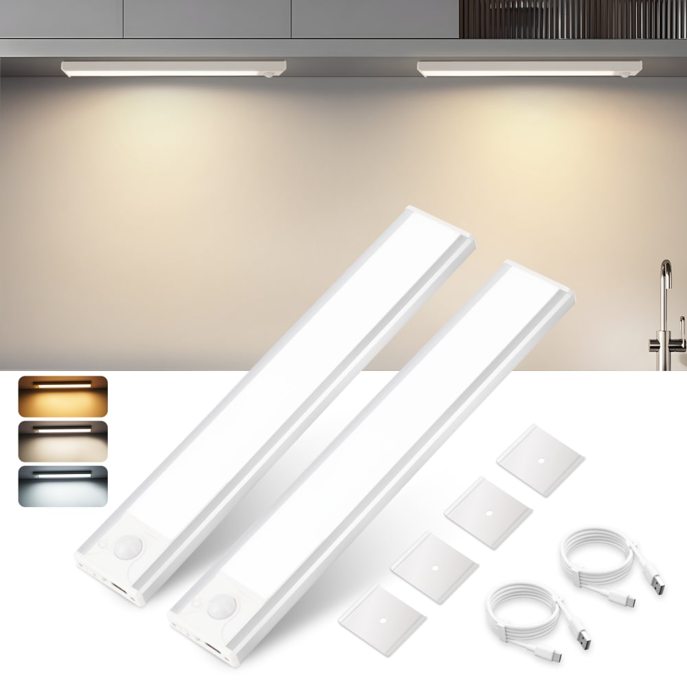 Applique murale en aluminium argenté 20x4x1cm lot de 2 led 1w — vue 3